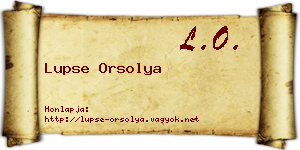 Lupse Orsolya névjegykártya